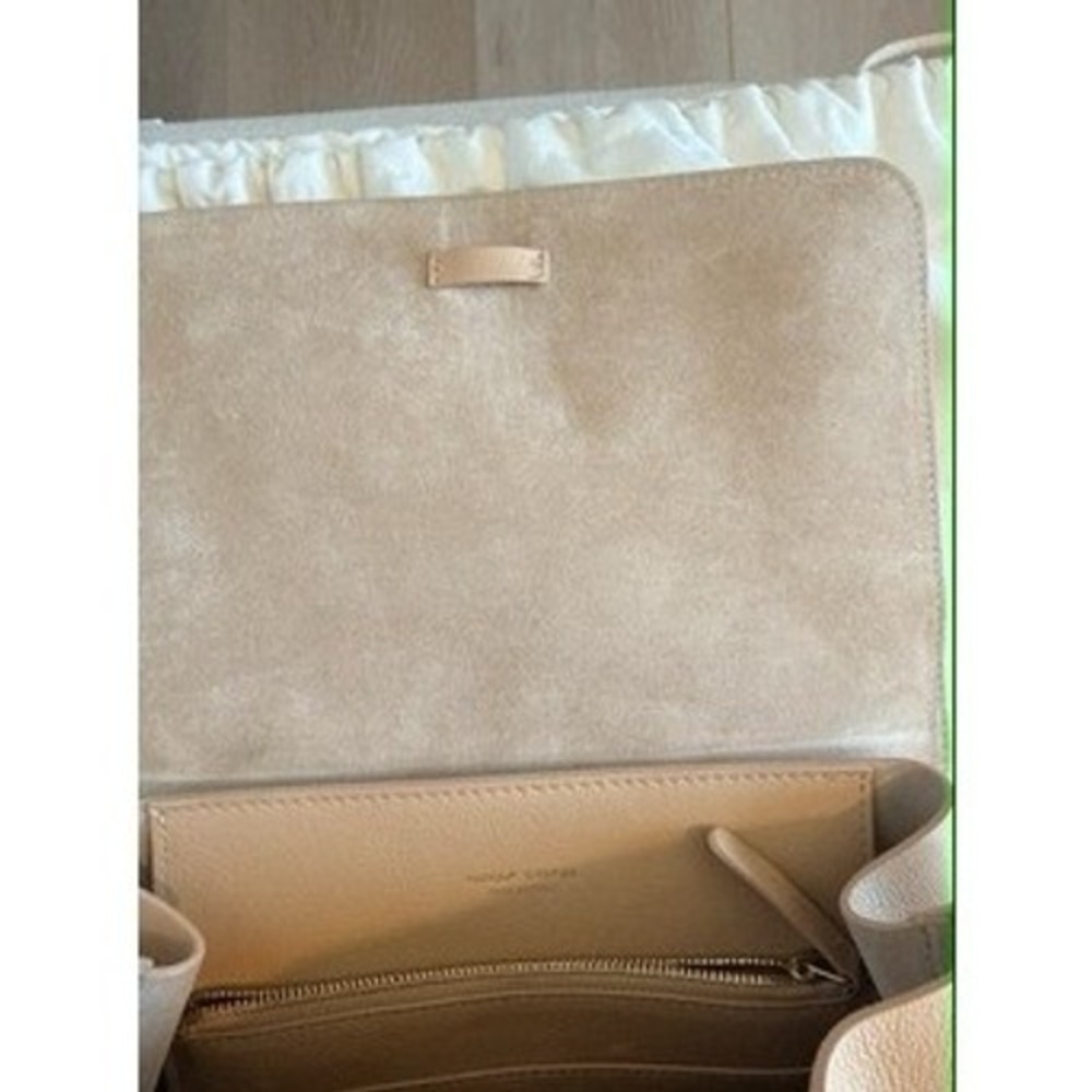 Mansur Gavriel Lady Bag Sand Beige Pebbled Leather Satchel Crossbody Handbag - Picture 4 of 7